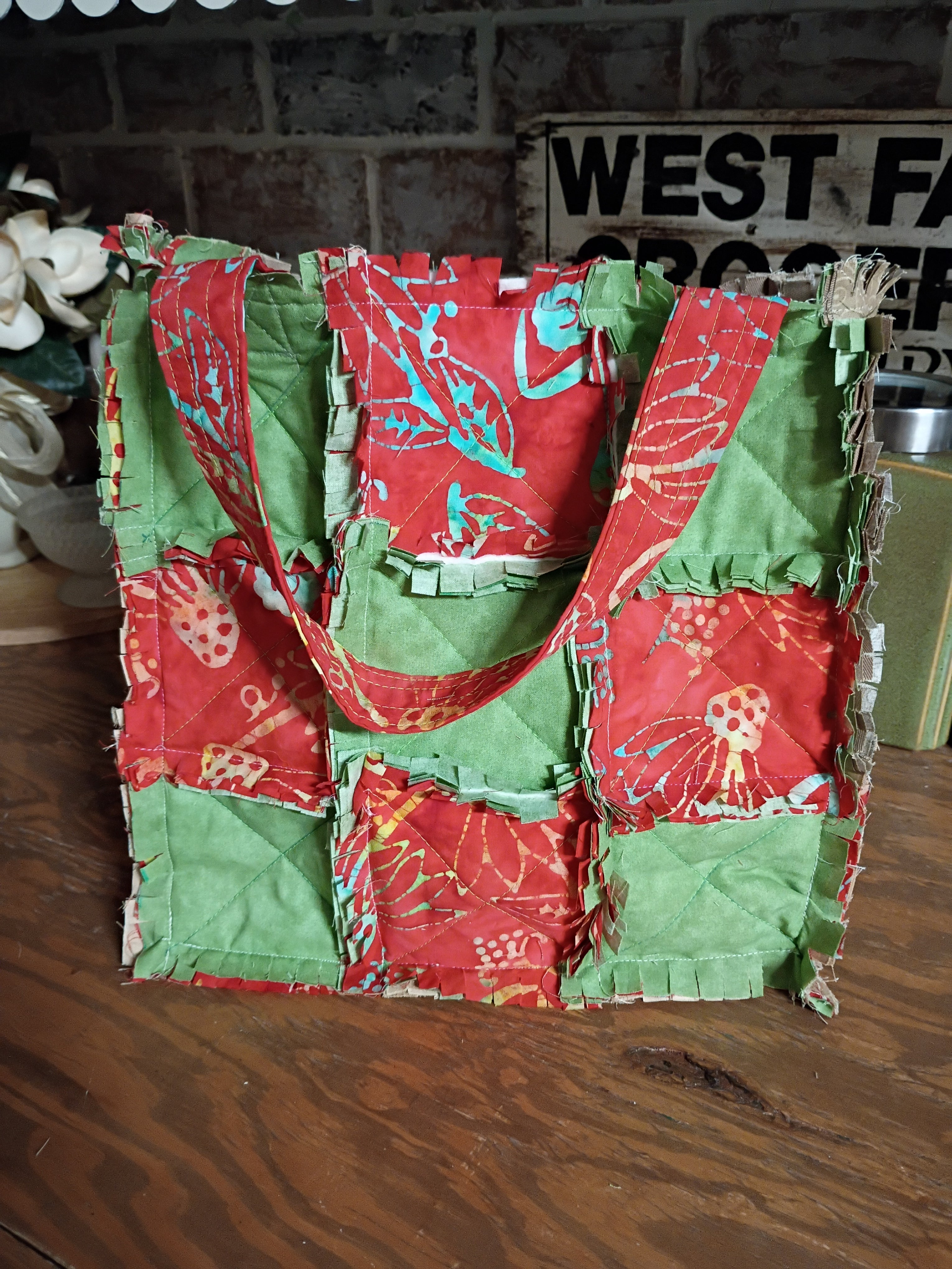 Rag Quilt Tote Bag